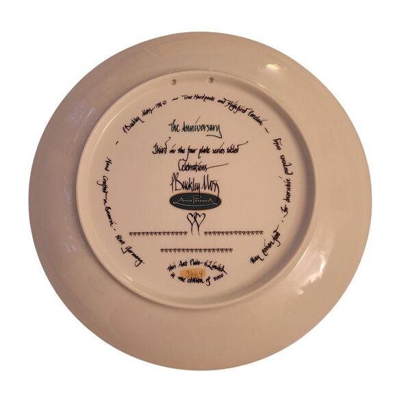 P. Buckley Moss Plate "The Anniversary" 10" - Picture 6 of 10